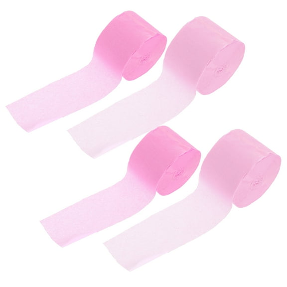 OUNONA Pink Crepe Streamers - Easy to Use Party and Birthday Decor