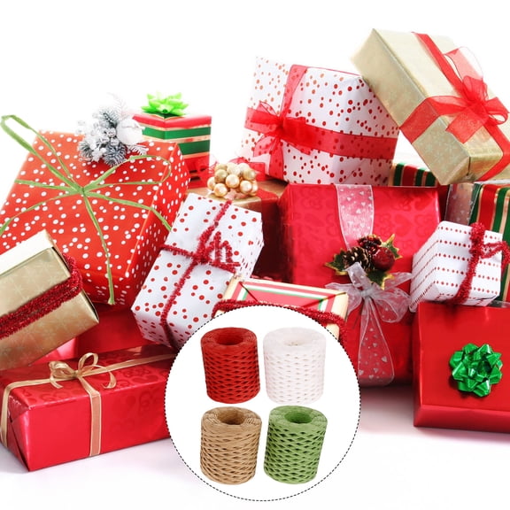 WEAVILUX Raffia Paper Ribbon by Weavilux Assorted Colors Hat Weaving and DIY Projects Gift Giving All Skill Levels 4 Rolls