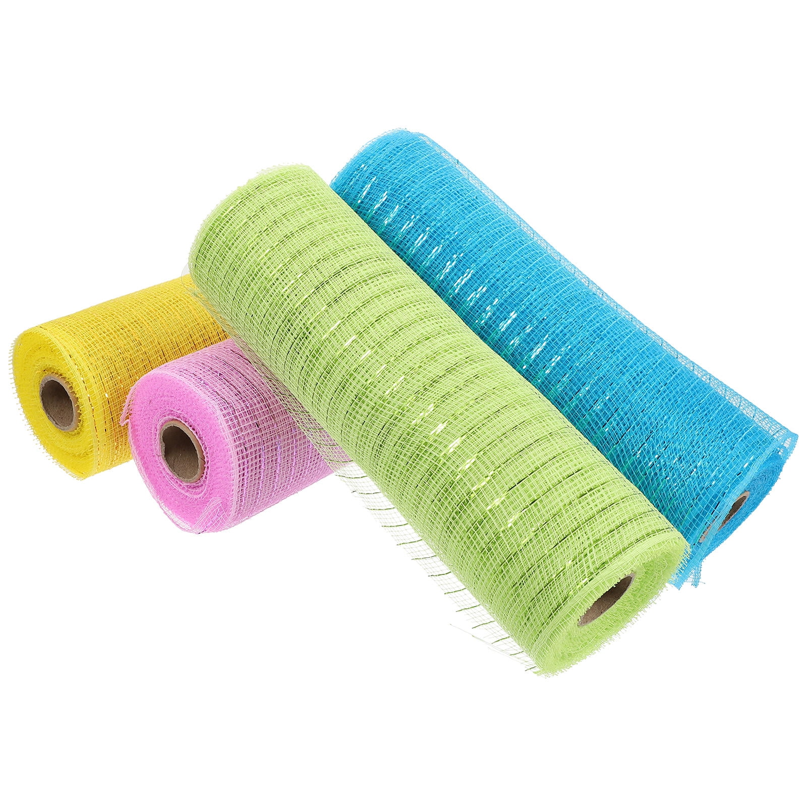 OUNONA Metallic Poly Mesh Ribbon for Wedding, Party, Holiday Decorations and Craft Projects