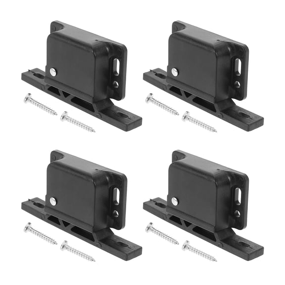 OUNONA 4 Set Hook Lock Foam Glue Trailer Window Double Sided Door Trigger Fixture Black