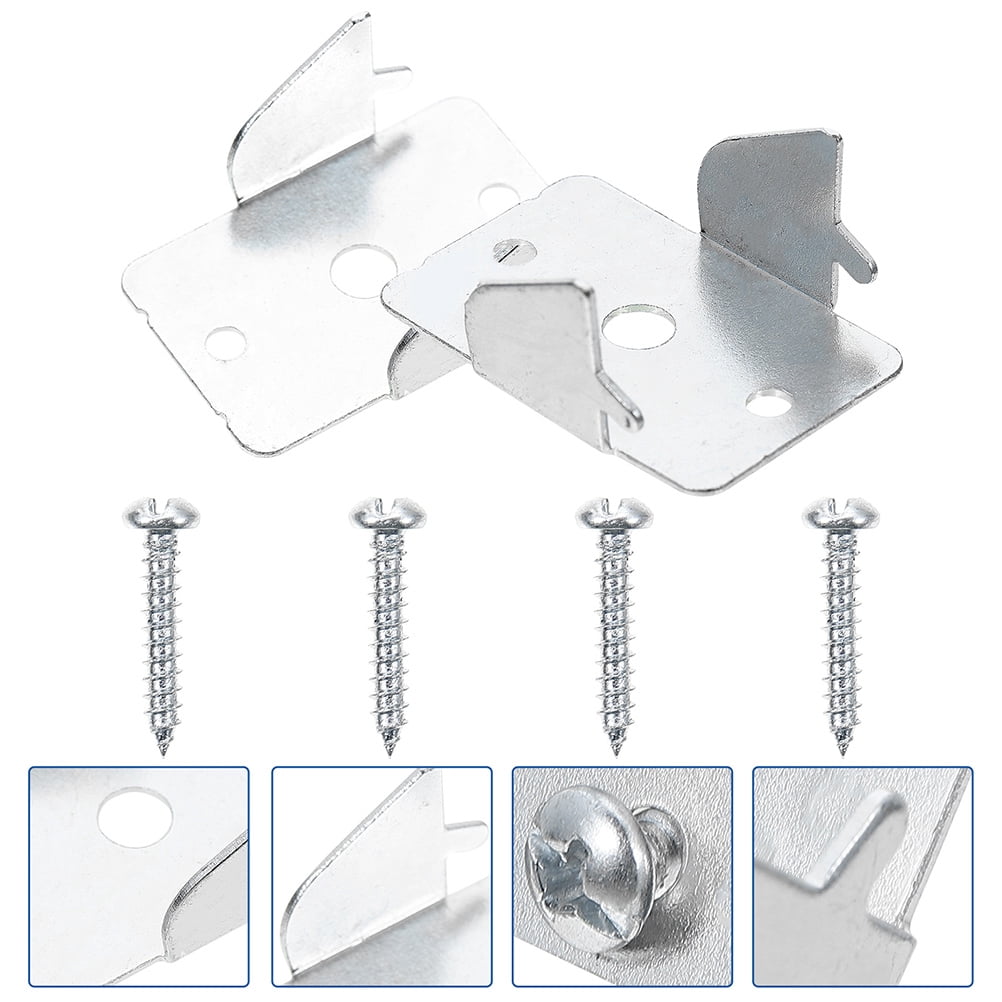 OUNONA 4 Sets Curtain Rod Support Brackets Heavy Duty Iron Curtain Rod ...