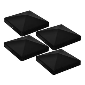 WEAVILUX Fence Railing End Caps Plastic Black 4 Sets