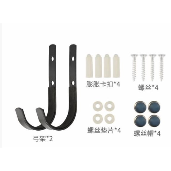 OUNONA 4 Sets Heavy Duty Metal J Hooks for Wall Hanging, Tool Hanger, Garage Organizer, Storage Holder for Extension Cord, Coat, Backpack, Utility