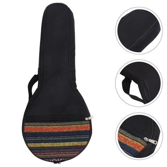 OUNONA 4 String Musical Instrument Storage Bag Banjo Case Cover Comfortable Shoulder Strap For Banjo Random Style