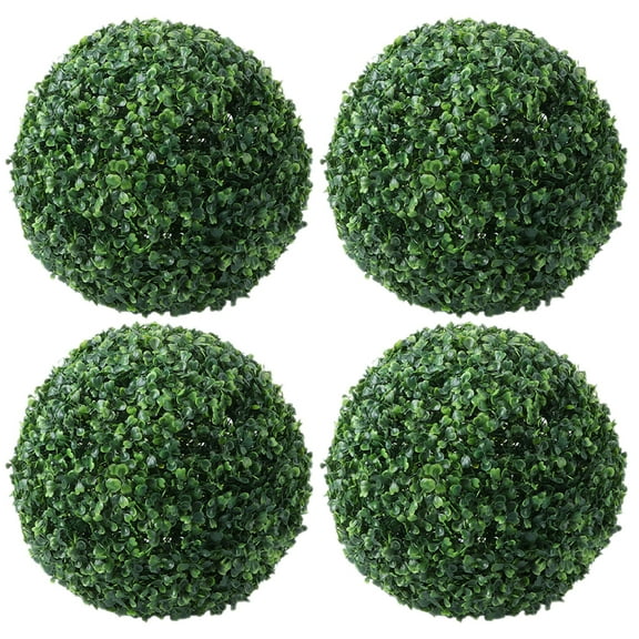 OUNONA 4 pcs Artificial Plant Topiary Balls Fake Green Grass Pendant Hanging Faux Grass Balls