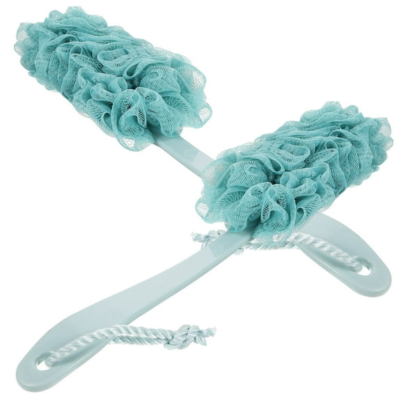 OUNONA 4 pcs Back Scrubber for Shower Loofah Long Handle Bath Body Brush Mesh Sponge for Shower Loofah on a Exfoliating Scrub Cleaning Luffa