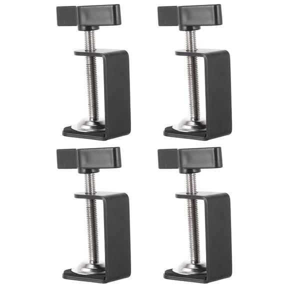 NUOLUX Angle Adjustment Table Mount Clamp Black Stainless Steel 4 pcs