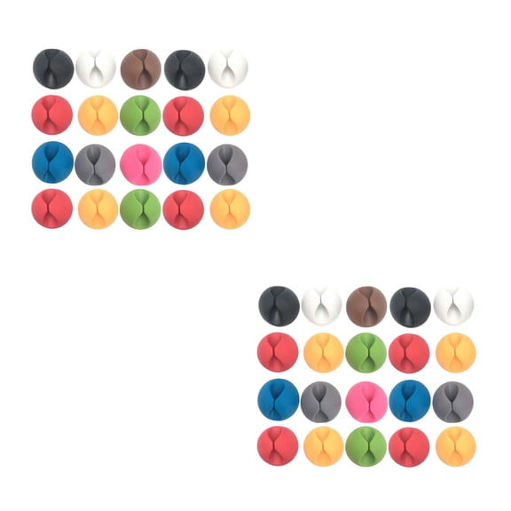 OUNONA 40 PCS Multifunctional Desktop Cable Fastener Set USB Wire Fixer Bobbin Winder Combination Winding Tool (Random Color)