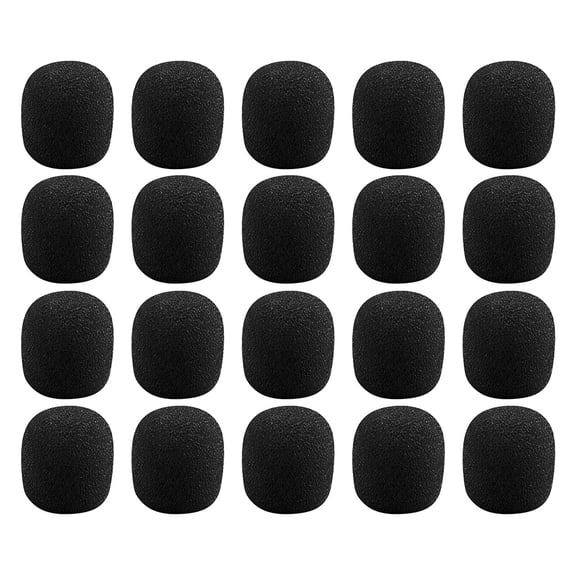 OUNONA 40-Pack Black Microphone Foam Covers Sponge Windshield Dust Shield for Clear Sound