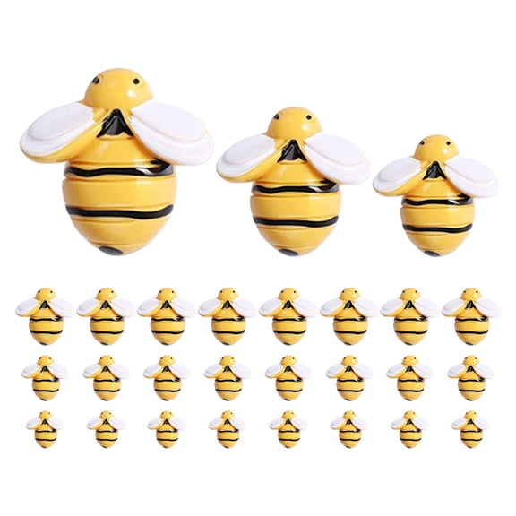 OUNONA  40 Pcs Charm Bee Decor Garlands Ornament Decorations Yellow