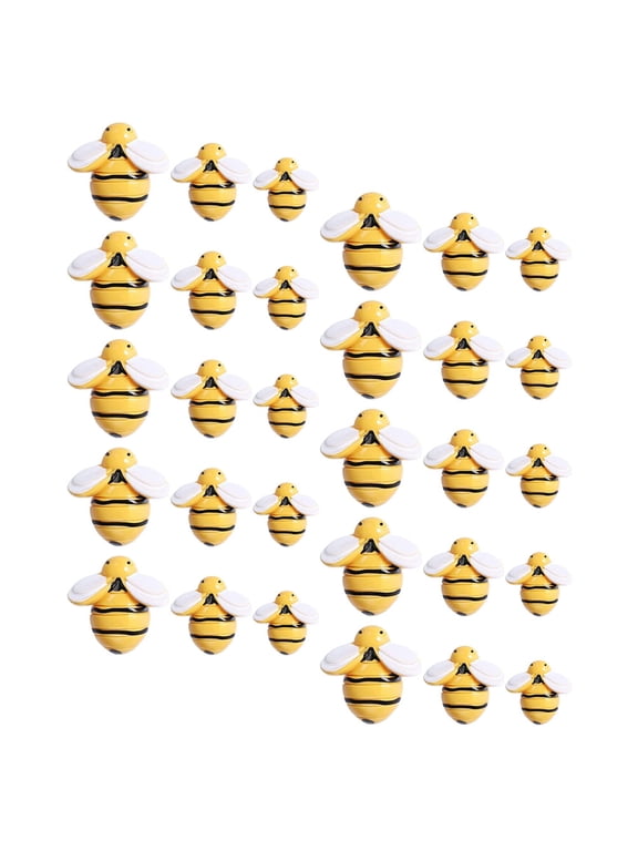 Bee Ornaments Small Bee Figurine Resin Yellow 40pcs Diy Craft Accessories