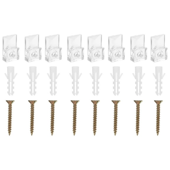 OUNONA 40 Pcs Glass Clips Glass Furniture Clamps with Screws (Transparent Color)