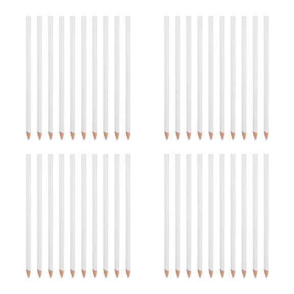 BALAHAPY Tracing Pencils White Wood 40Pcs 6.9In For Sewing Tools Artistic Creation Practical Tasks