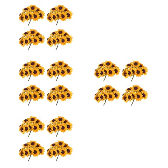 OUNONA 400 pcs Sunflowers Artificial Sunflower Paper Flower For Wedding Table Home Decor ( Orange )