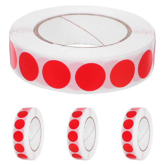 OUNONA 4000pcs Round Thermal Labels Red Paper Circle Stickers For Students Organization