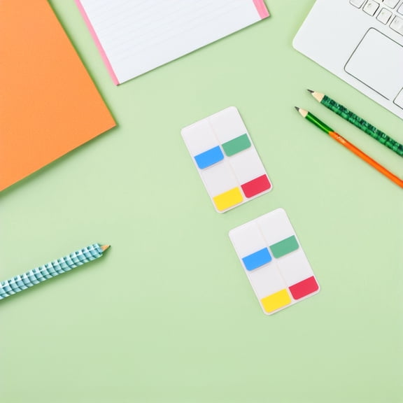 OUNONA Pet Sticky Index Labels, Writable and Repositionable, Assorted Colors for Home and Office Use, 400 Pieces