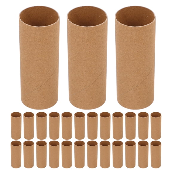 OUNONA 40Pcs Creative Cardboard Tubes Khaki Round Paper Tubes Smooth Surface for Painting and Craft Projects