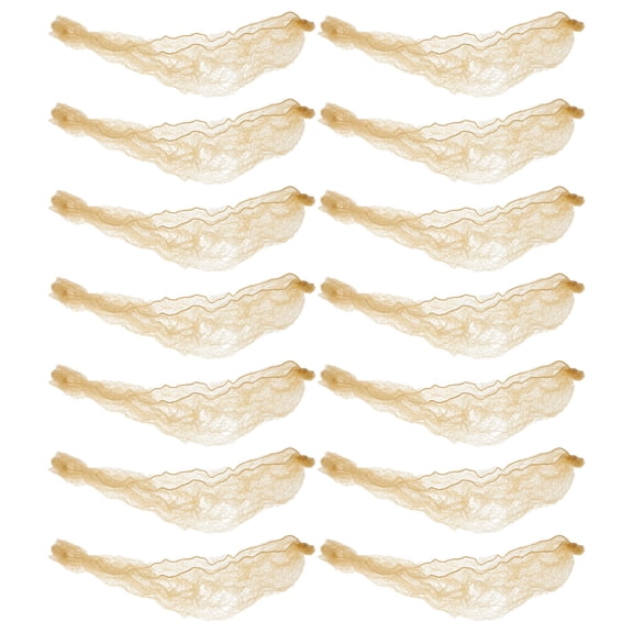 OUNONA 40Pcs Hair Nets for Ballet Buns Golden Mesh Elastic Hair Wrap Net for Dance and Formal Events