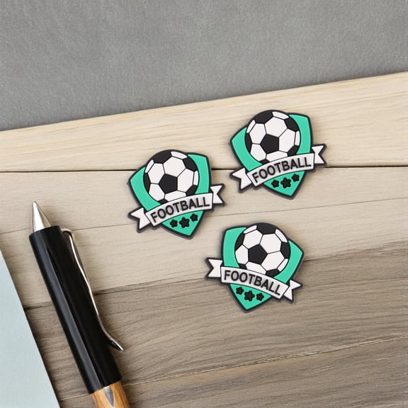 OUNONA 40Pcs Soccer Pencil Topper PVC Clip for Pens with Vibrant Green Design Classroom Reward Supplies