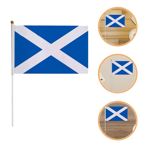OUNONA Portable Scottish Handheld Flags Multi Polyester for Sports and Parties 40Pcs