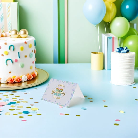 OUNONA 40Sets Generic Birthday Cards with Elegant Foil Design Paper Envelopes for All Occasions