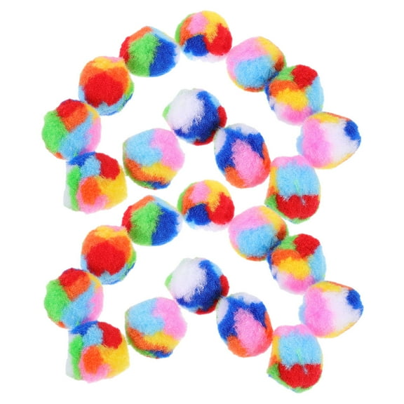 OUNONA 40pcs Cat Ball Toy Interactive Plush Assorted Color For Pet Training