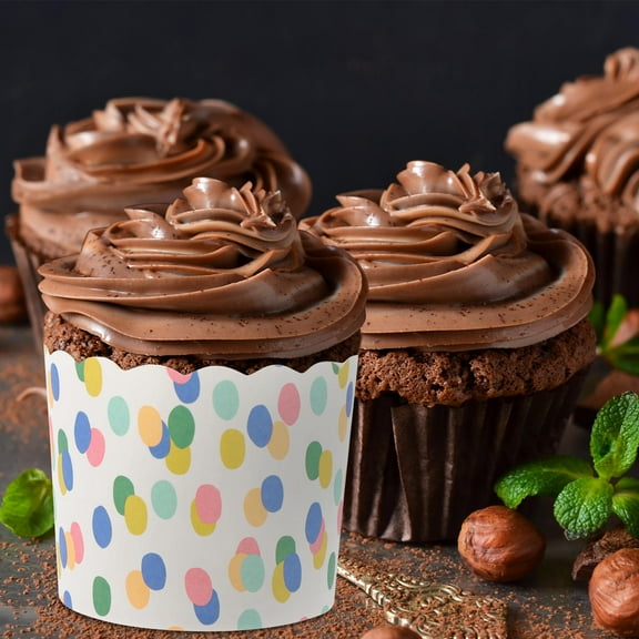 OUNONA 48 Pcs Mini Paper Cups Cake Tray Dessert Small Container