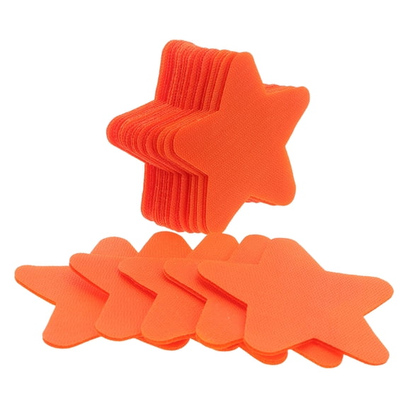 OUNONA 48Pcs Star Floor Stickers Orange Removable Carpet Spot Markers for Home and Classroom Use