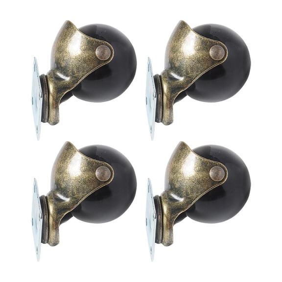 OUNONA 4PCS 1.5 Inch Office Chair Round Swivel Industrial Universal Wheels Mute Flat Base Casters