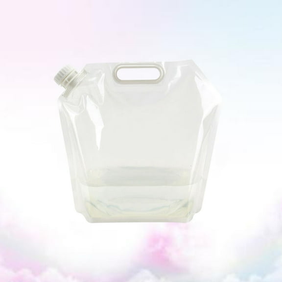 OUNONA 4PCS 5L Foldable Bucket Water Portable Water Storage Container Tote Bag for Hiking Hunting Travel Outdoor Camping (Clear)