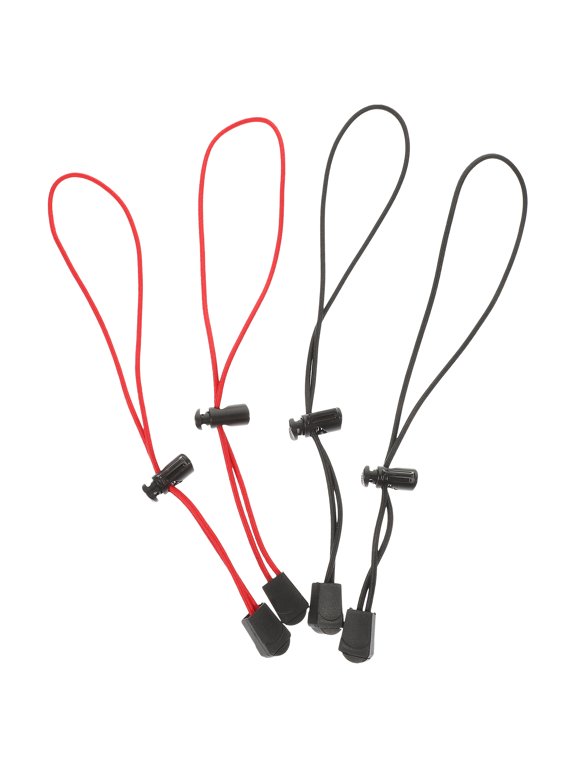 4-Pack Adjustable Elastic Backpack Straps with Red Plastic Hooks for Travel and Storage