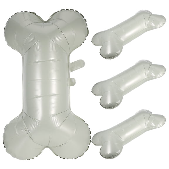 OUNONA 4Pcs Beige Bone Shaped Aluminum Foil Balloons for Party and Event Decoration, and Easy to Inflate