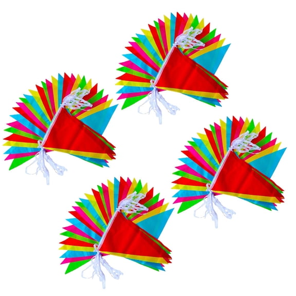 OUNONA 4-Pack Colorful Pendant Banner for Indoor and Outdoor Party, Festival, Birthday, Wedding Decoration