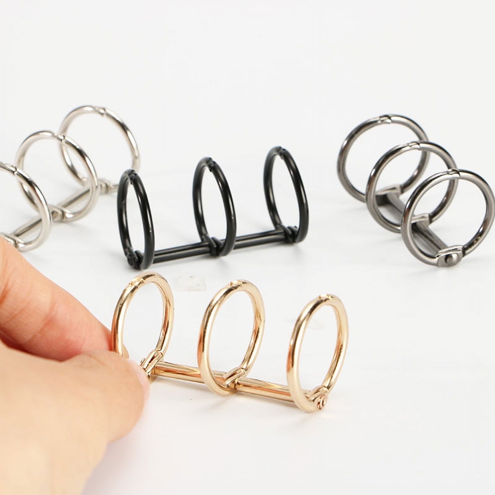 OUNONA 4Pcs 3Hole Binder Rings Metal Book Rings Notebook DIY Binder