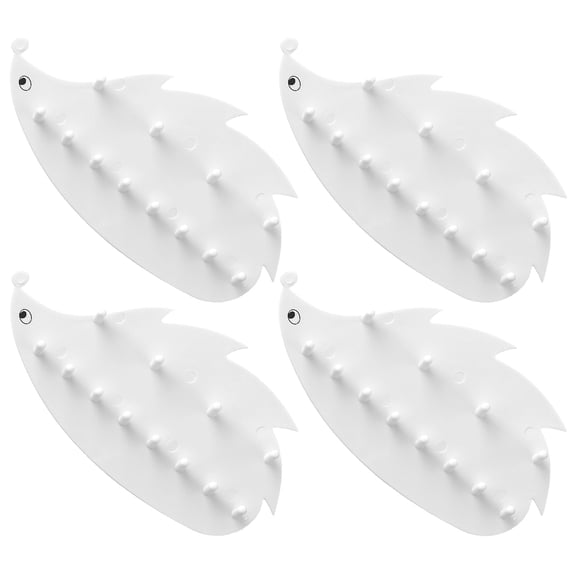 OUNONA Jewelry Hanger Wall Adhesive Necklace Hangers White Plastic 4pcs