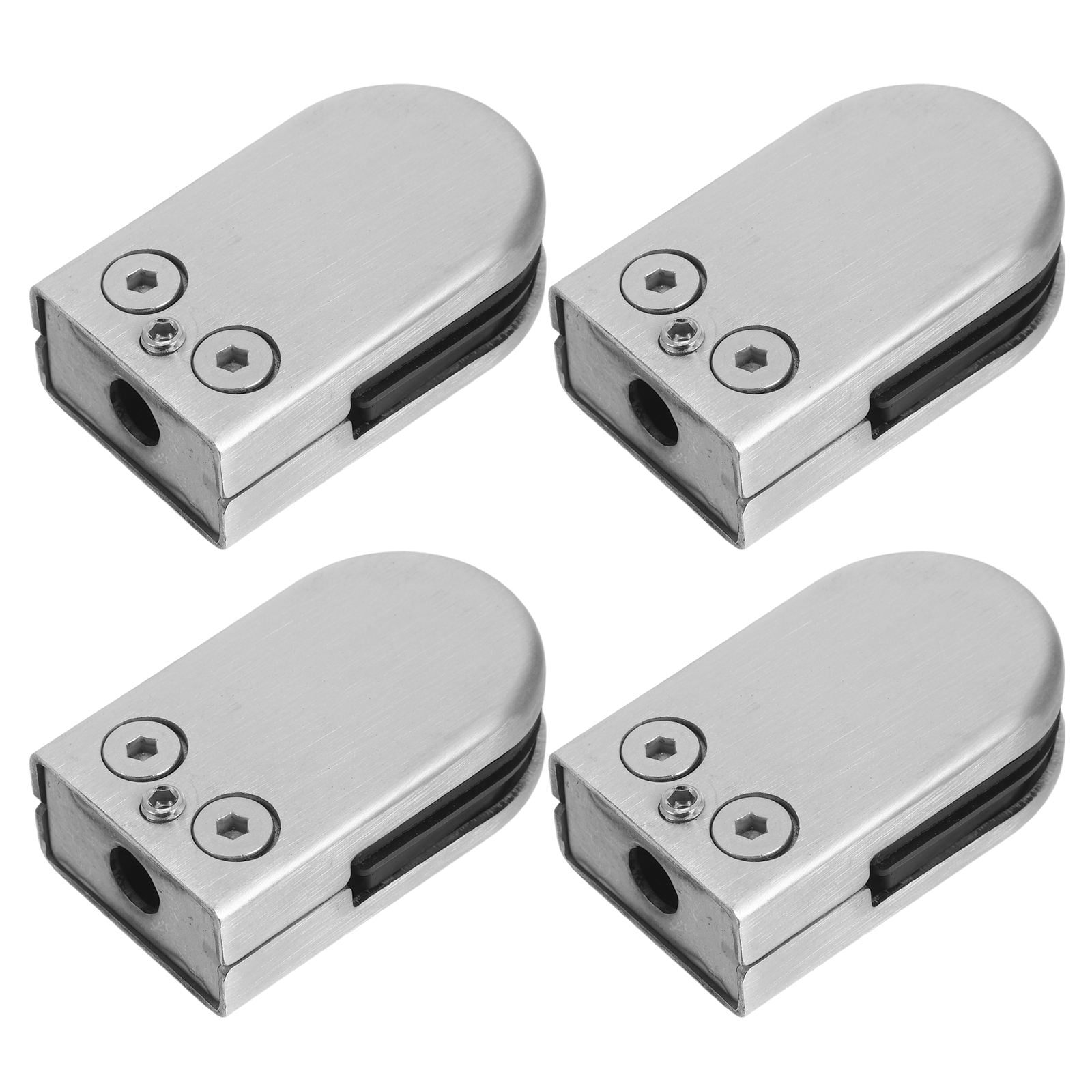 OUNONA 4Pcs Adjustable Stainless Steel Glass Brackets with Rubber ...