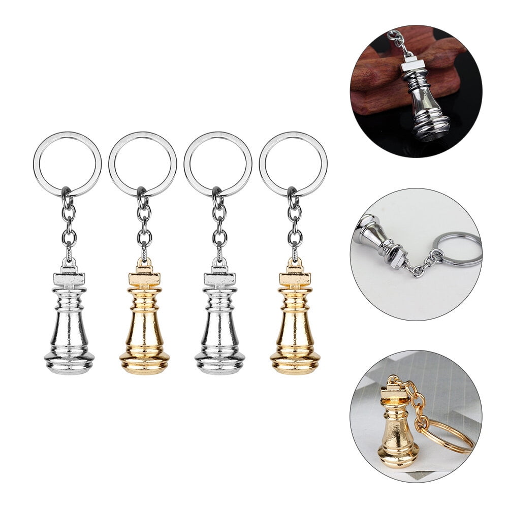 Wooden Chess Piece Keychain - White Queen Design, Great For Backpacks, Chess Bags, Or Gifts