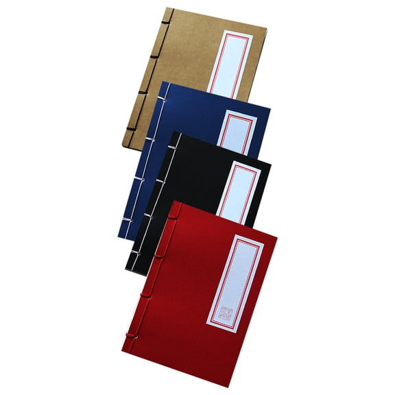OUNONA Retro Notebook Set Assorted Color Thick Paper for Note Taking 4Pcs