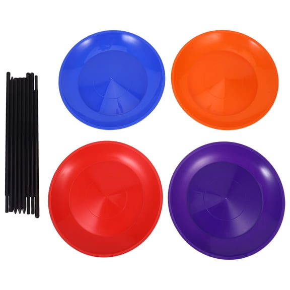 OUNONA Plastic Rotating Circus Plates Assorted Colors for Beginners Playing