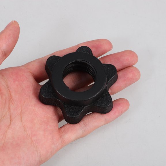 OUNONA 4Pcs Barbell Self-Locking Nut Black Plastic Durable Lock Collar for Home Fitness Equipment