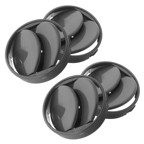 OUNONA 4-Pack Black Round Car Dashboard Replacement Grille with Improved Airflow Control for Vehicle Interior