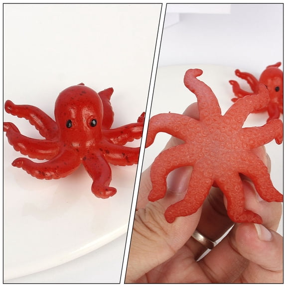 OUNONA 4Pcs Brown Octopus Statue PVC Plastic Lightweight for Tabletop Home Decor and Garden