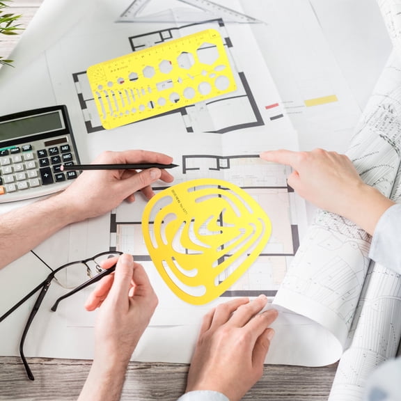 OUNONA 4Pcs Building Formwork Ruler Set with Curve Template for Precise Length Measurement