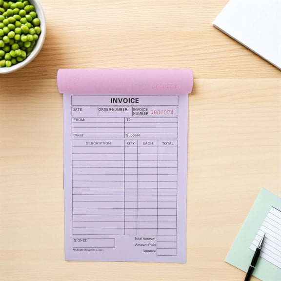 OUNONA 4Pcs Business Invoice Pad 2 Part Carbonless Duplicate Order Receipt Book for Retail Boutique