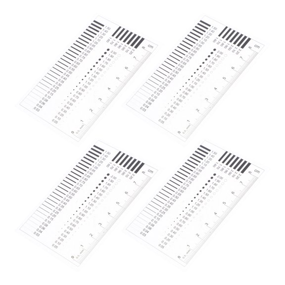 OUNONA 4-Pack Transparent Spot Inspection Rulers for Accurate Flaw Detection and Precise Diameter Measurement Tools