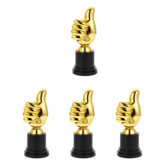 OUNONA 4-Pack Plastic Thumb Trophy Awards for Kids, Perfect Fan Gear Prizes and Recognition