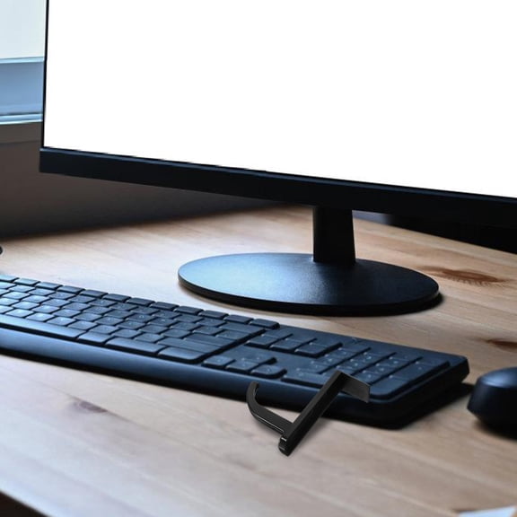 OUNONA 4Pcs Computer Headphones Hook Cable Organization Wall Mounting Black Plastic