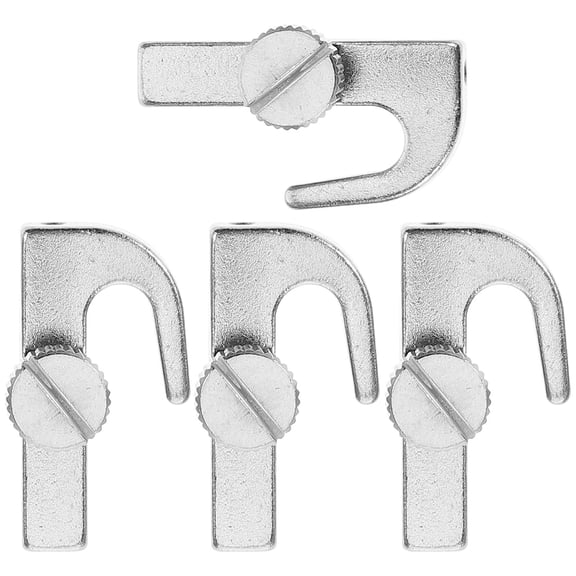OUNONA Plated Silver Stainless Steel Picture Hangers Heavy Duty Rail Hook for Home 4Pcs