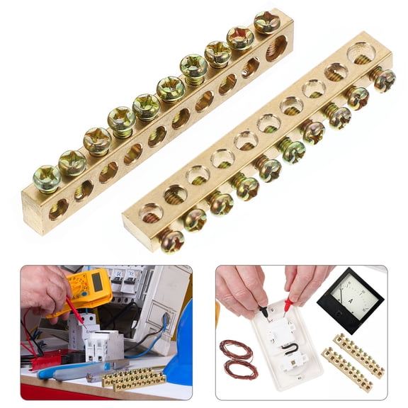 OUNONA 4Pcs Copper Terminal Ground Bar Electrical Quick Wire Screw Terminal for Power Supply