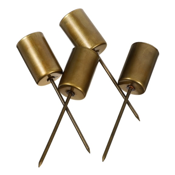 OUNONA 4Pcs Festival Candle Holders Metal Candle Cups with Spike for Party and Christmas Decor